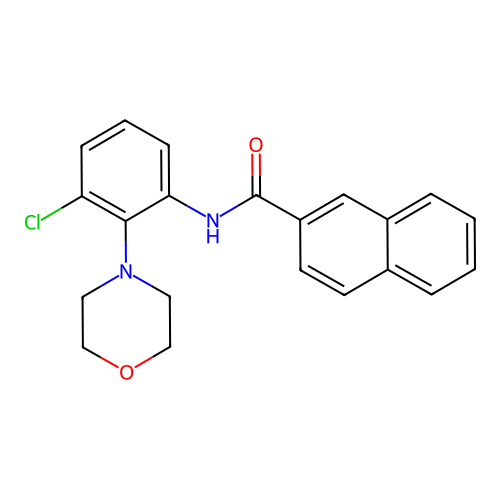 N-[3-chloro-2-(4-morpholinyl)phenyl]-2-naphthamide structure