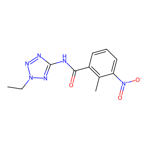N-(2-ethyl-2H-tetrazol-5-yl)-2-methyl-3-nitrobenzamide structure