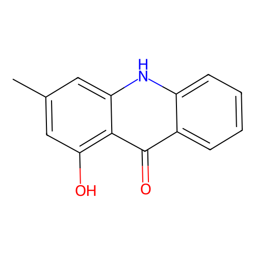 1-hydroxy-3-methyl-10H-acridin-9-one structure