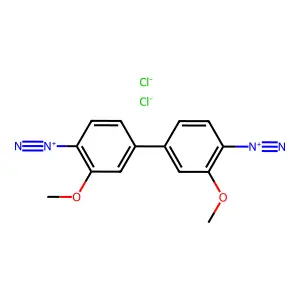 3,3'-Dimethoxy(1,1'-biphenyl)-4,4'-bis(diazonium) dichloride structure
