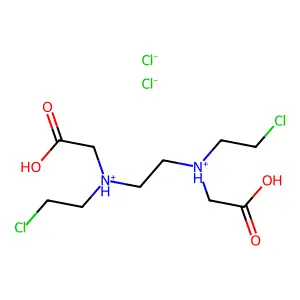 Glycine, N,N'-ethylenebis(N-(2-chloroethyl)-, dihydrochloride structure
