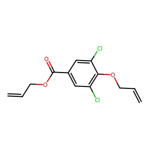 Benzoic acid, 4-(allyloxy)-3,5-dichloro-, allyl ester structure