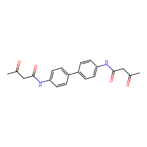 3-oxo-N-[4-[4-(3-oxobutanoylamino)phenyl]phenyl]butanamide structure