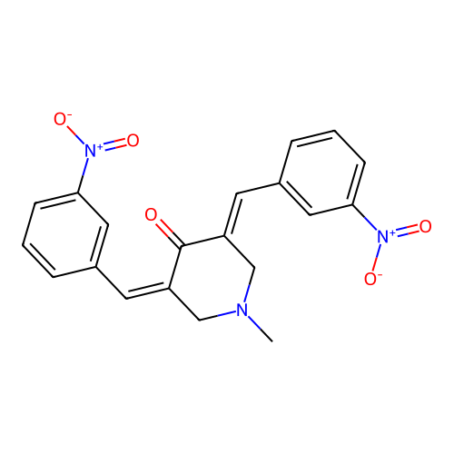 1-Methyl-3,5-bis(3'-nitrobenzylidene)4-piperidone structure
