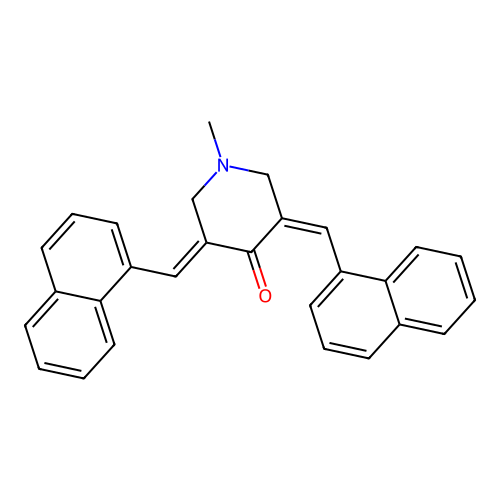 1-Methyl-3,5-bis(naphthalen-1-ylmethylidene)piperidin-4-one structure