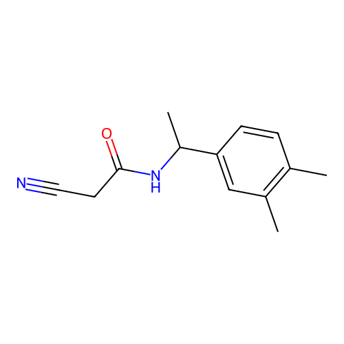 2-cyano-N-[1-(3,4-dimethylphenyl)ethyl]acetamide structure