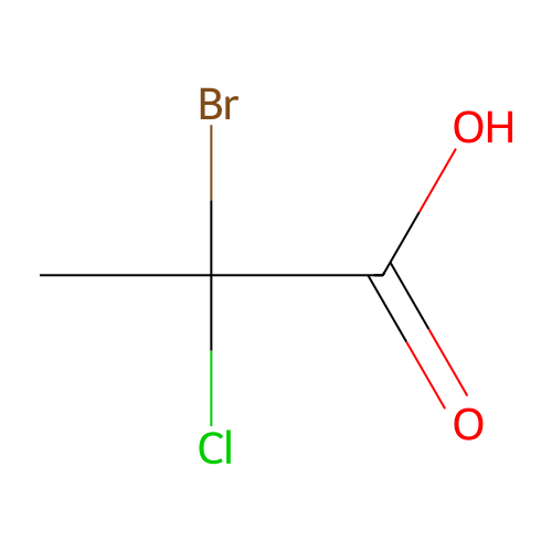 Alpha-bromo alpha-chloro-propionic acid structure