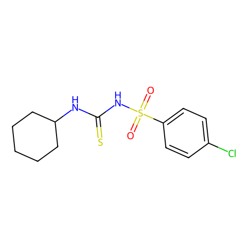 4-chloro-N-(cyclohexylcarbamothioyl)benzenesulfonamide structure