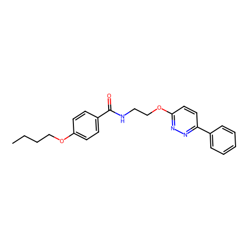 4-butoxy-N-{2-[(6-phenylpyridazin-3-yl)oxy]ethyl}benzamide structure