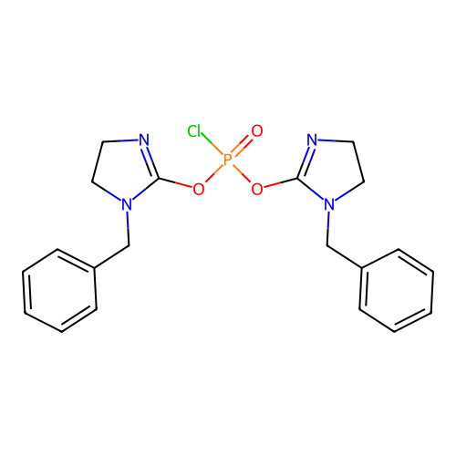 Bis(1-benzyl-4,5-dihydro-1h-imidazol-2-yl) phosphorochloridate structure