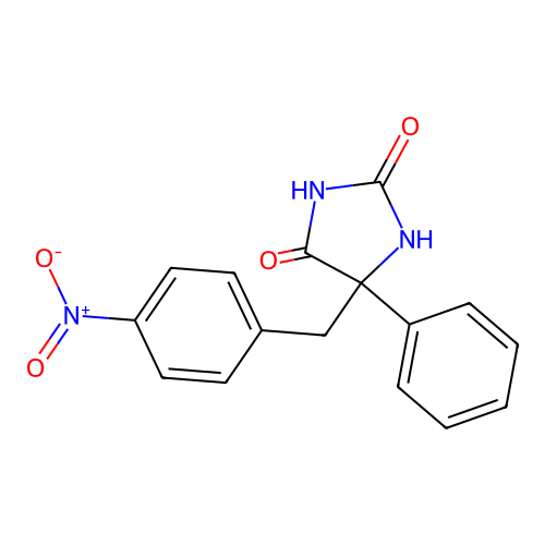 5-[(4-Nitrophenyl)methyl]-5-phenylimidazolidine-2,4-dione structure