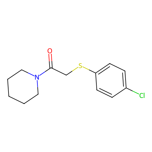 2-(4-Chlorophenyl)sulfanyl-1-piperidin-1-ylethanone structure