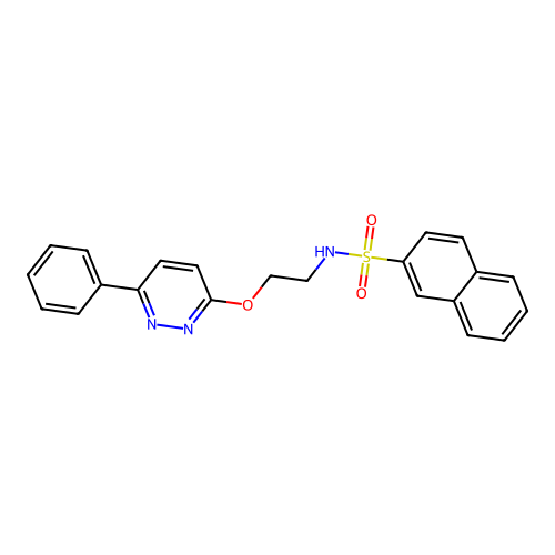N-[2-(6-phenylpyridazin-3-yl)oxyethyl]naphthalene-2-sulfonamide structure