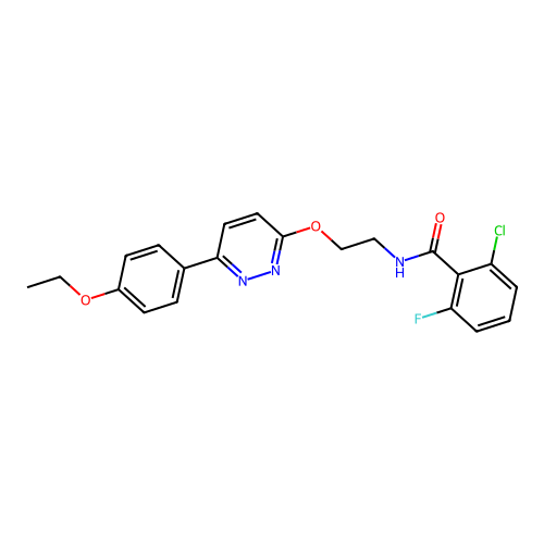 2-chloro-N-[2-[6-(4-ethoxyphenyl)pyridazin-3-yl]oxyethyl]-6-fluorobenzamide structure