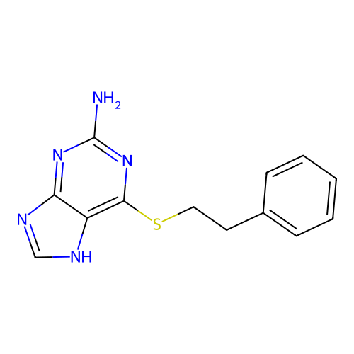 6-phenethylsulfanyl-7H-purin-2-amine structure