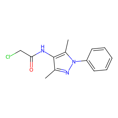 2-chloro-N-(3,5-dimethyl-1-phenyl-1H-pyrazol-4-yl)acetamide structure
