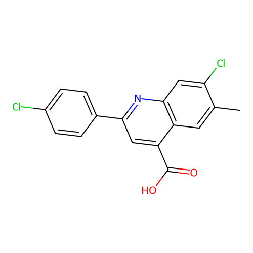 7-Chloro-2-(4-chlorophenyl)-6-methylquinoline-4-carboxylic acid structure