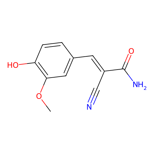 (2E)-2-cyano-3-(4-hydroxy-3-methoxyphenyl)prop-2-enamide structure