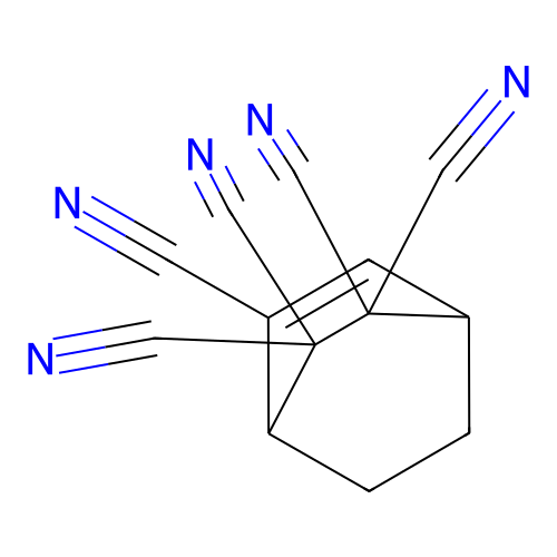 Bicyclo[2.2.2]oct-5-ene-2,2,3,3,5-pentacarbonitrile structure