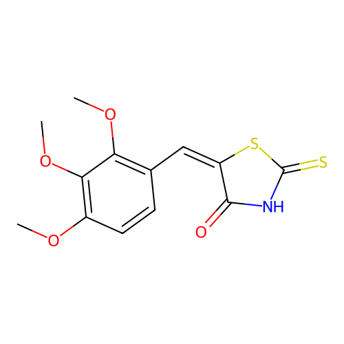 2-Thioxo-5-[(2,3,4-trimethoxyphenyl)methylene]-1,3-thiazolidin-4-one structure