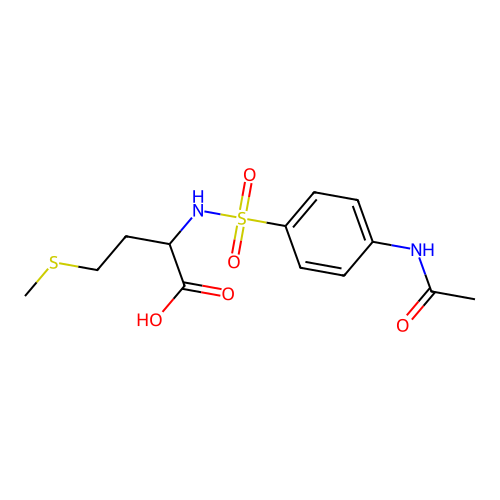 2-({[4-(Acetylamino)phenyl]sulfonyl}amino)-4-(methylthio)butanoic acid structure