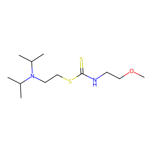 2-[di(propan-2-yl)amino]ethyl N-(2-methoxyethyl)carbamodithioate structure