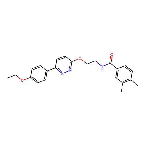 N-[2-[6-(4-ethoxyphenyl)pyridazin-3-yl]oxyethyl]-3,4-dimethylbenzamide structure