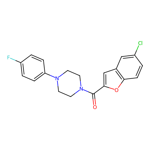 (5-Chlorobenzofuran-2-yl)(4-(4-fluorophenyl)piperazin-1-yl)methanone structure
