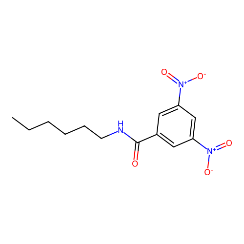 N-hexyl-3,5-dinitrobenzamide structure