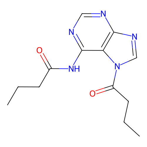 N-(7-Butanoyl-7H-purin-6-yl)butanimidic acid structure