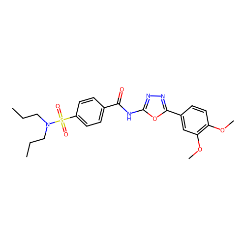 N-[5-(3,4-dimethoxyphenyl)-1,3,4-oxadiazol-2-yl]-4-(dipropylsulfamoyl)benzamide structure