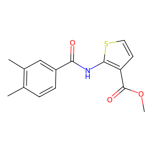 Methyl 2-(3,4-dimethylbenzamido)thiophene-3-carboxylate structure