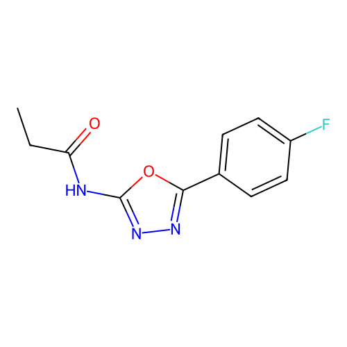 N-[5-(4-fluorophenyl)-1,3,4-oxadiazol-2-yl]propanamide structure
