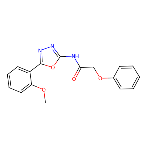 N-[5-(2-methoxyphenyl)-1,3,4-oxadiazol-2-yl]-2-phenoxyacetamide structure