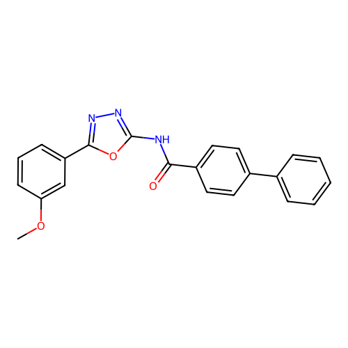 N-(5-(3-methoxyphenyl)-1,3,4-oxadiazol-2-yl)-[1,1'-biphenyl]-4-carboxamide structure