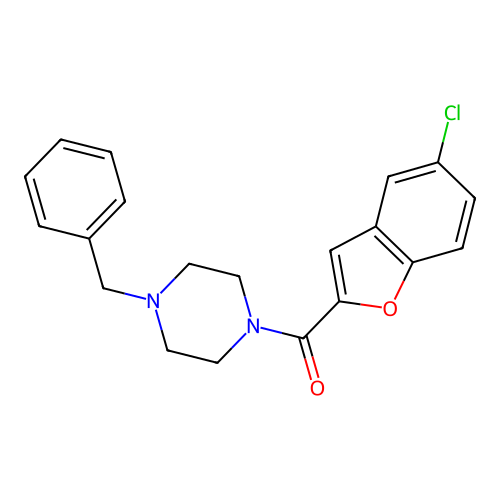 (4-Benzylpiperazin-1-yl)(5-chloro-1-benzofuran-2-yl)methanone structure