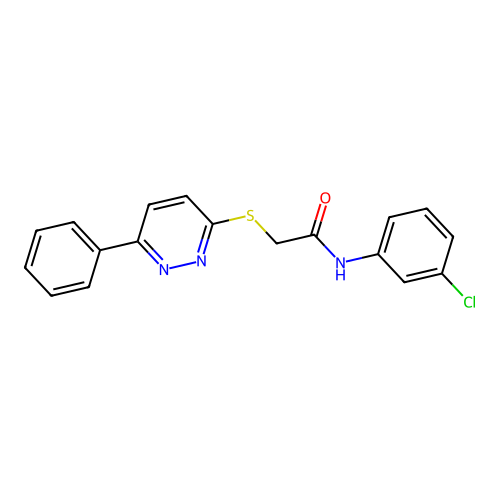 N-(3-chlorophenyl)-2-(6-phenylpyridazin-3-yl)sulfanylacetamide structure