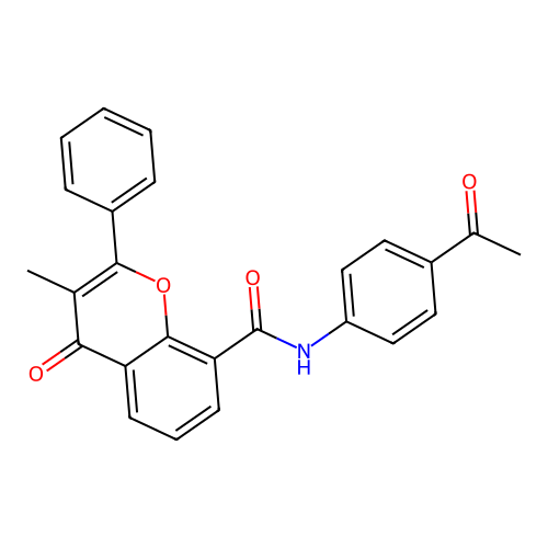 N-(4-acetylphenyl)-3-methyl-4-oxo-2-phenyl-4H-chromene-8-carboxamide structure