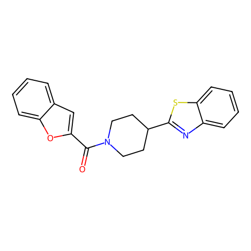 (4-(Benzo[d]thiazol-2-yl)piperidin-1-yl)(benzofuran-2-yl)methanone structure