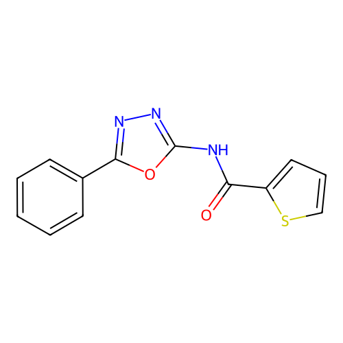 N-(5-phenyl-1,3,4-oxadiazol-2-yl)thiophene-2-carboxamide structure