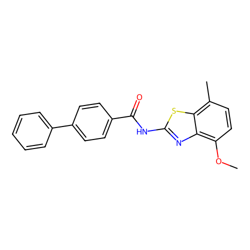 N-(4-methoxy-7-methyl-1,3-benzothiazol-2-yl)-4-phenylbenzamide structure