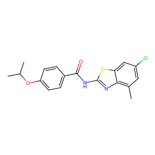 N-(6-chloro-4-methylbenzo[d]thiazol-2-yl)-4-isopropoxybenzamide structure