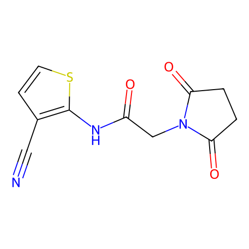 N-(3-cyanothiophen-2-yl)-2-(2,5-dioxopyrrolidin-1-yl)acetamide structure