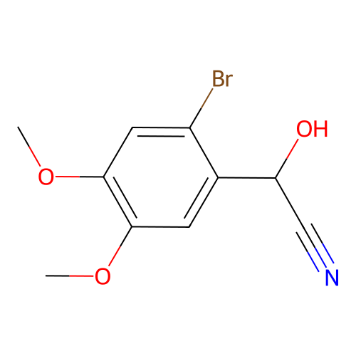 2-Bromo-alpha-hydroxy-4,5-dimethoxybenzeneacetonitrile structure