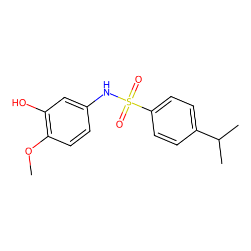 Benzenesulfonamide, N-(3-hydroxy-4-methoxyphenyl)-4-(1-methylethyl)- structure