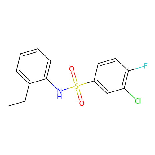 Benzenesulfonamide, 3-chloro-N-(2-ethylphenyl)-4-fluoro- structure