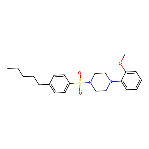 Piperazine, 1-(2-methoxyphenyl)-4-[(4-pentylphenyl)sulfonyl]- structure