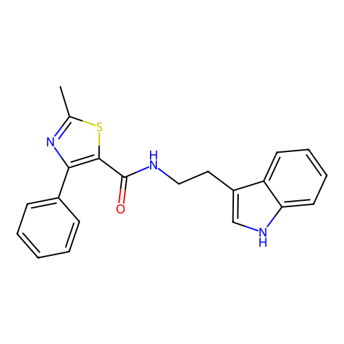 N-[2-(1H-indol-3-yl)ethyl]-2-methyl-4-phenyl-1,3-thiazole-5-carboxamide structure