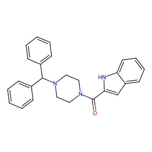 (4-benzhydrylpiperazin-1-yl)-(1H-indol-2-yl)methanone structure