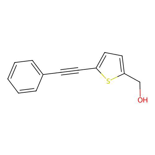 (5-(Phenylethynyl)thiophen-2-yl)methanol structure